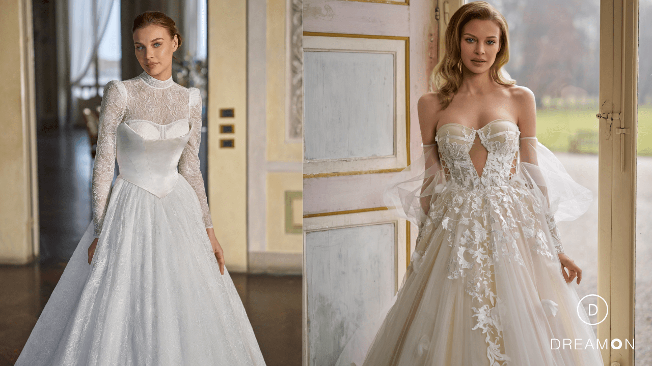 Modelos de vestidos de novia corte A 2025: Elegancia atemporal con toques modernos