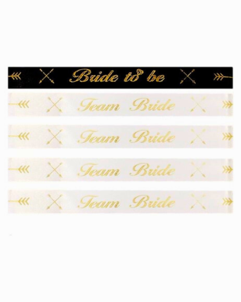 Bride & Team Bride Bekarlığa Veda Partisi Bileklik Seti  – 5'li Paket