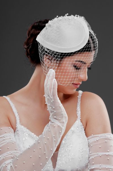 Gelin Kepi Nikah Şapkası Vualet EKRU ST662