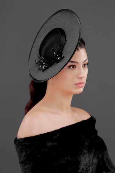 Gelin Kepi Nikah Şapkası Vualeti ,Gelin Şapkası SİYAH ST673
